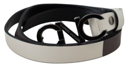 Costume National - Elegant White Leather Fashion Belt