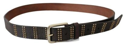 GF Ferre - Elegant Black Leather Fashion Belt