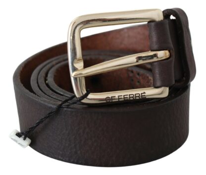 GF Ferre - Elegant Black Leather Fashion Belt