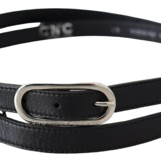 Costume National - Elegant Black Braided Leather Belt