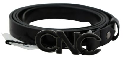 Costume National - Elegant Black Braided Leather Belt