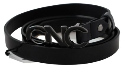 Costume National - Elegant Black Braided Leather Belt