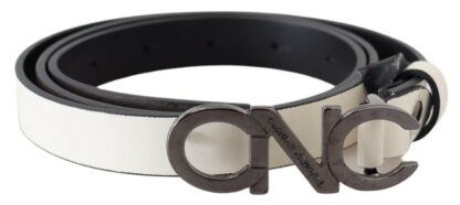 Costume National - Metallic Gray Italian Leather Fashion Belt