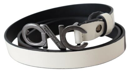 Costume National - Metallic Gray Italian Leather Fashion Belt