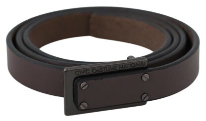 Costume National - Elegant Brown Leather Fashion Belt