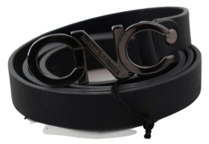 Costume National - Elegant Black Leather Fashion Belt