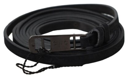 Costume National - Elegant Black Leather Adjustable Belt