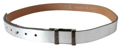 Costume National - Elegant Silver Leather Fashion Belt