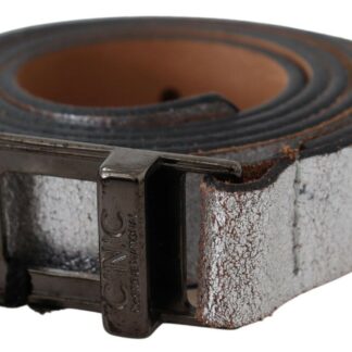 MILA SCHÖN - Elegant Brown Leather Fashion Belt with Gold-Tone Buckle