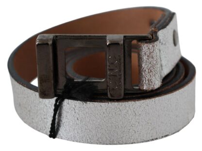 Costume National - Elegant Silver Leather Fashion Belt