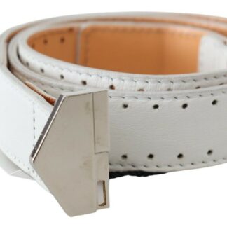 MILA SCHÖN - Elegant Brown Leather Fashion Belt with Gold-Tone Buckle