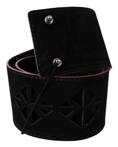 Costume National - Elegant Wide Leather Fashion Belt with Metal Accents