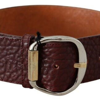 MILA SCHÖN - Elegant Brown Leather Fashion Belt with Gold-Tone Buckle