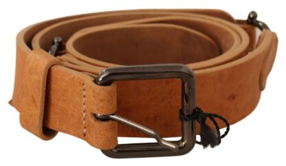 Costume National - Elegant Light Brown Fashion Belt with Black-Tone Buckle