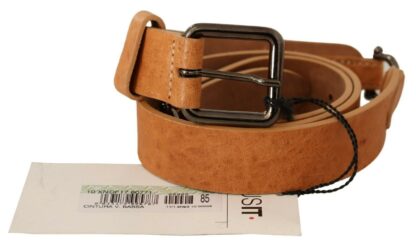 Costume National - Elegant Light Brown Fashion Belt with Black-Tone Buckle