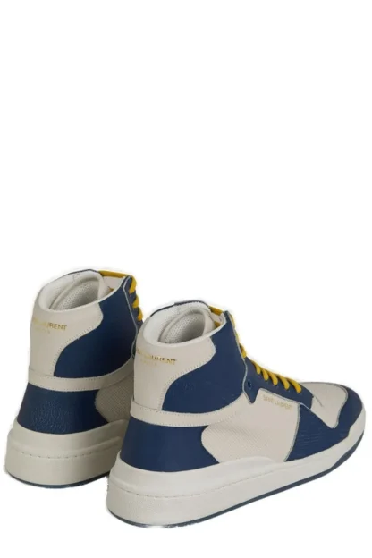 Saint Laurent - Elevate Your Style with Mid-Top Blue Luxury Sneakers