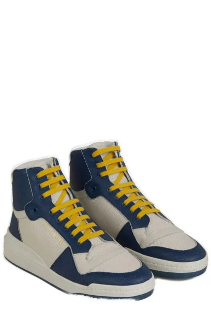 Saint Laurent - Elevate Your Style with Mid-Top Blue Luxury Sneakers