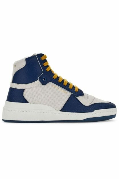 Saint Laurent - Elevate Your Style with Mid-Top Blue Luxury Sneakers