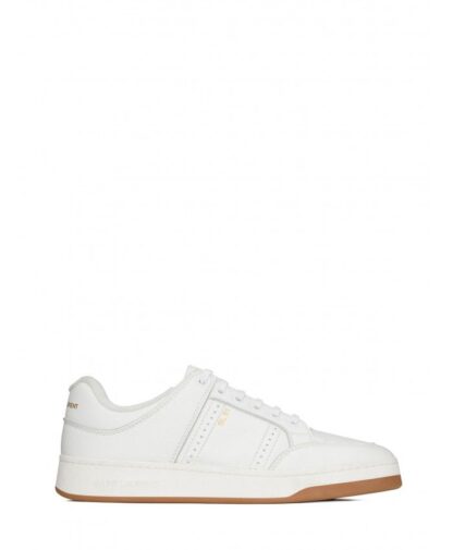 Saint Laurent - Sleek White Calf Leather Low-Top Sneakers