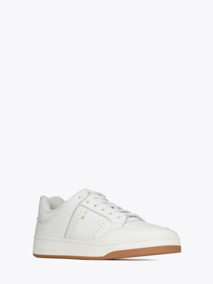 Saint Laurent - Sleek White Calf Leather Low-Top Sneakers