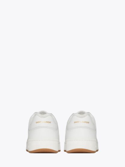 Saint Laurent - Sleek White Calf Leather Low-Top Sneakers