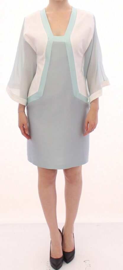 Sergei Grinko - Elegant Turquoise Silk Sheath Dress