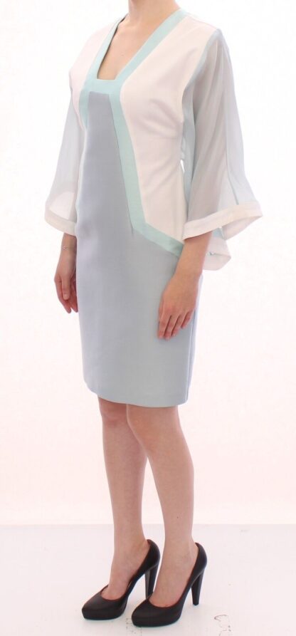 Sergei Grinko - Elegant Turquoise Silk Sheath Dress