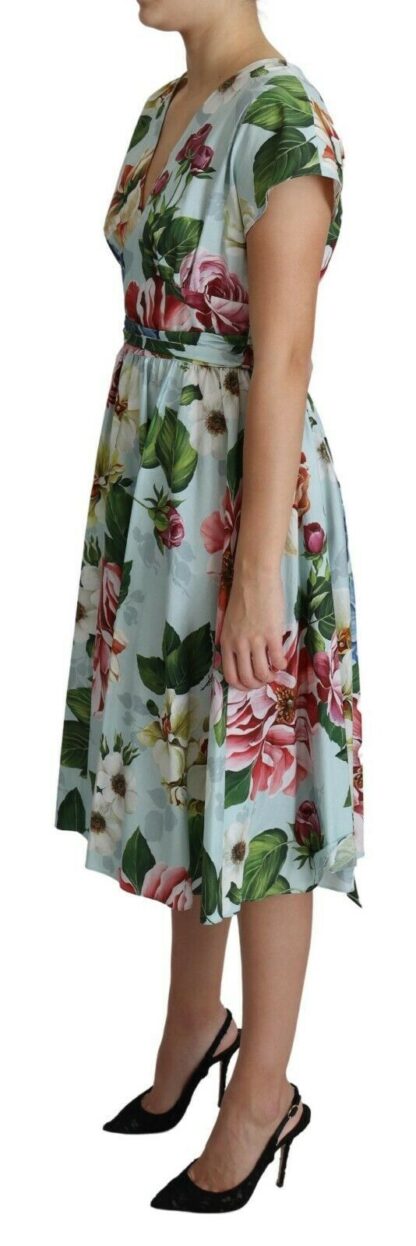 Dolce & Gabbana - Floral Elegance V-Neck Cotton Dress