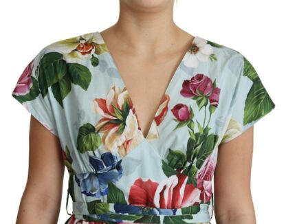 Dolce & Gabbana - Floral Elegance V-Neck Cotton Dress