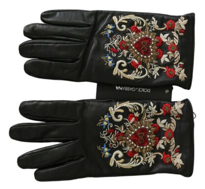 Dolce & Gabbana - Elegant Embroidered Leather Gloves