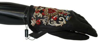 Dolce & Gabbana - Elegant Embroidered Leather Gloves