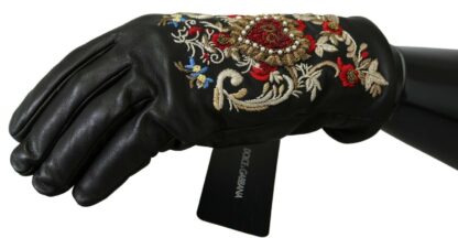 Dolce & Gabbana - Elegant Embroidered Leather Gloves