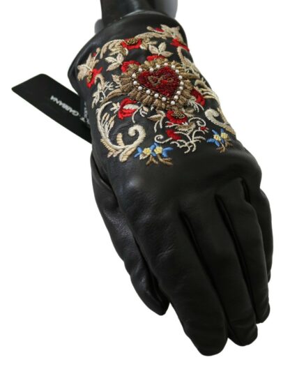 Dolce & Gabbana - Elegant Embroidered Leather Gloves