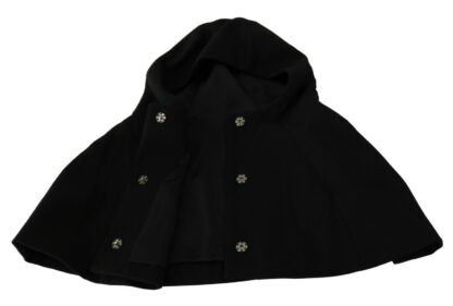 Dolce & Gabbana - Elegant Black Hooded Scarf Wrap