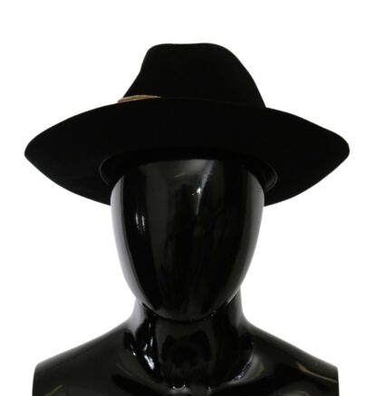 Dolce & Gabbana - Elegant Black Lapin Wide Brim Panama Hat