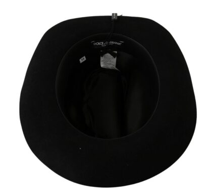 Dolce & Gabbana - Elegant Black Lapin Wide Brim Panama Hat