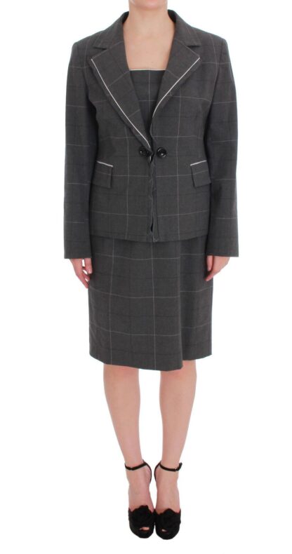 BENCIVENGA - Elegant Checkered Cotton-Blend Suit Set