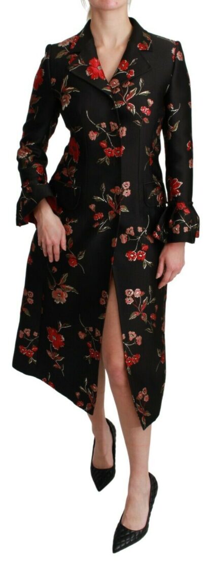 Dolce & Gabbana - Elegant Floral Embroidered Trench Coat