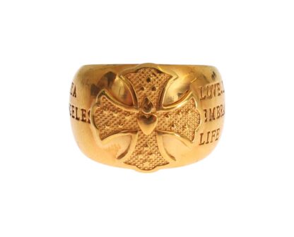 Nialaya - Glamorous Gold-Plated Sterling Silver Ring