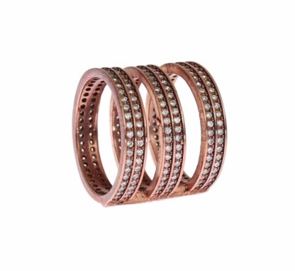 Nialaya - Dazzling Pink Gold Plated CZ Crystal Ring