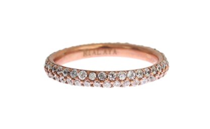 Nialaya - Chic Pink Crystal-Encrusted Silver Ring