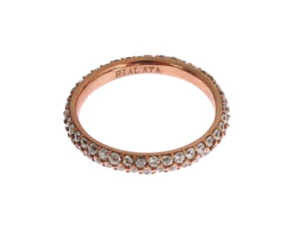 Nialaya - Chic Pink Crystal-Encrusted Silver Ring