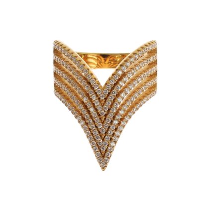 Nialaya - Glamorous Gold Plated Crystal Ring