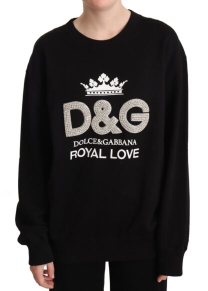 Dolce & Gabbana - Elegant Black Crystal Logo Sweatshirt