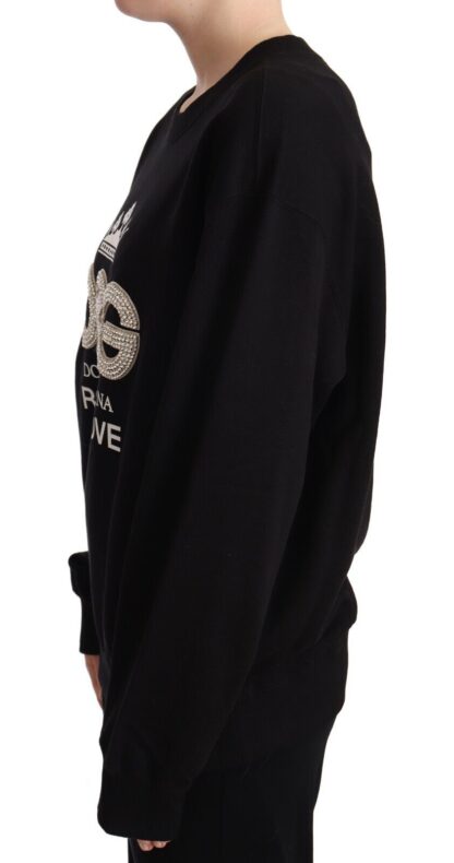 Dolce & Gabbana - Elegant Black Crystal Logo Sweatshirt