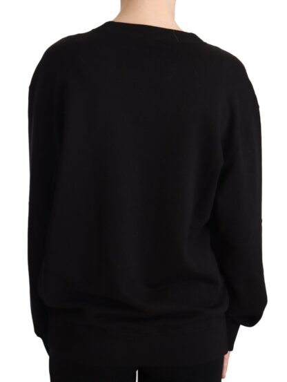 Dolce & Gabbana - Elegant Black Crystal Logo Sweatshirt