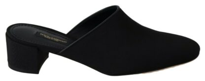 Dolce & Gabbana - Chic Black Grosgrain Slide Sandals