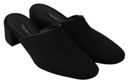 Dolce & Gabbana - Chic Black Grosgrain Slide Sandals