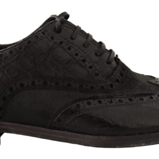 Dolce & Gabbana - Elegant Brown Leather Derby Brogue Formal Shoes