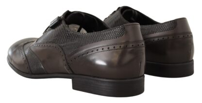 Dolce & Gabbana - Elegant Brown Lizard Leather Oxford Shoes